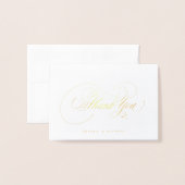 Elegante klassische Kalligraphie Vintag vielen Dan Folienkarte (Vorderseite mit Umschlag)