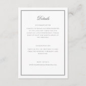 Elegante klassische kalligraphische Hochzeitdetail Begleitkarte (Vorderseite)