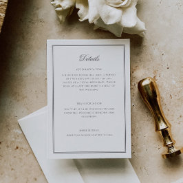 Elegante klassische kalligraphische Hochzeitdetail Begleitkarte