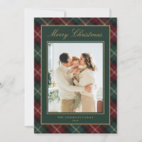 Elegante klassische Karo-Familienfoto-Weihnachten