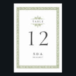 Elegante klassische Klassik Hochzeitskarte Tischnummer<br><div class="desc">Vintage Hochzeitskarte mit dekorativen rustikalen Vintagen Rahmen mit Monogramm in Grau und Grün auf beiden Seiten,  elegant und klassisch,  ideal für Vintage Hochzeit,  klassische Hochzeit und altmodische Hochzeit! Hier finden Sie alle passenden Stücke dieser "klassischen Jahrgangshochzeit" Kollektion.</div>
