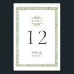 Elegante klassische Klassik Hochzeitskarte Tischnummer<br><div class="desc">Vintage Hochzeitskarte mit dekorativen rustikalen Vintagen Rahmen mit Monogramm in Grau und Grün auf beiden Seiten,  elegant und klassisch,  ideal für Vintage Hochzeit,  klassische Hochzeit und altmodische Hochzeit! Hier finden Sie alle passenden Stücke dieser "klassischen Jahrgangshochzeit" Kollektion.</div>