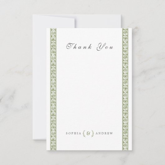 Elegante klassische klassische Hochzeit Dankeschön Dankeskarte (Vorderseite)