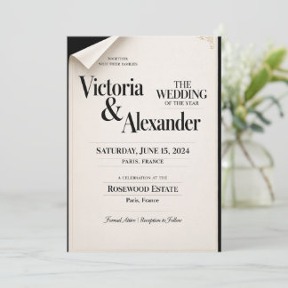 Elegante klassische königliche Hochzeitseinladung Einladung