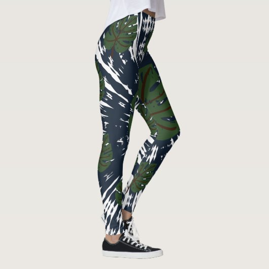 Elegante klassische Krawatte & Dye Leaf Leggings (Rechts)