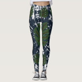 Elegante klassische Krawatte & Dye Leaf Leggings (Vorderseite)
