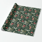 Elegante klassische Landschaft und Berries Weihnac Geschenkpapier (Ungerollt)