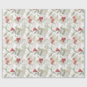 Elegante klassische Landschaft und Berries Weihnac Geschenkpapier (Flach)