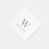 Elegante klassische letzte Namensinitiale Hochzeit Serviette (Ecke)
