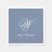 Elegante klassische letzte Namensinitiale Hochzeit Serviette (Vorderseite)