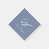 Elegante klassische letzte Namensinitiale Hochzeit Serviette (Ecke)