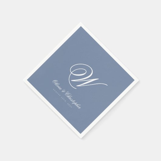 Elegante klassische letzte Namensinitiale Hochzeit Serviette (Ecke)