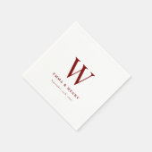 Elegante klassische letzte Namensinitiale Hochzeit Serviette (Ecke)