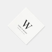 Elegante klassische letzte Namensinitiale Hochzeit Serviette (Ecke)