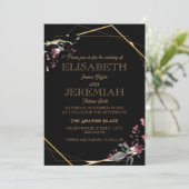 elegante klassische luxuriöse formelle Hochzeit Einladung (Stehend Vorderseite)