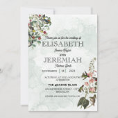 elegante klassische, luxuriöse Hochzeit mit weißem Einladung (Vorderseite)