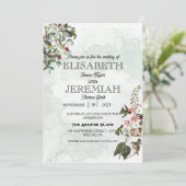 elegante klassische, luxuriöse Hochzeit mit weißem Einladung (Stehend Vorderseite)