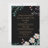 elegante klassische, luxuriöse schwarze Hochzeit Einladung (Vorderseite)