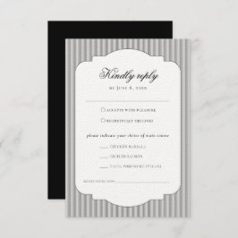 Elegante klassische Mahlzeiten Hochzeit RSVP Karte