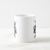 Elegante klassische marineblau und lila Orchidee Kaffeetasse (Mittel)