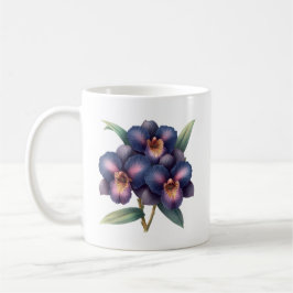 Elegante klassische marineblau und lila Orchidee Kaffeetasse