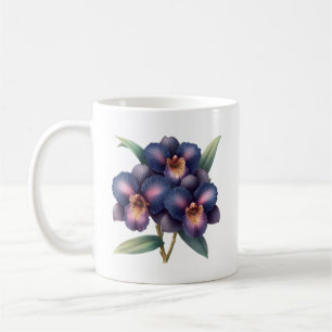 Elegante klassische marineblau und lila Orchidee Kaffeetasse