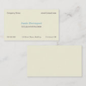 Elegante Klassische Minimalistische Eggshell Blaue Visitenkarte (Vorne/Hinten)