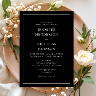 Elegante klassische Minimalistische Hochzeit Einladung