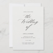 Elegante klassische Minimalistische Hochzeit Einladung (Vorderseite)