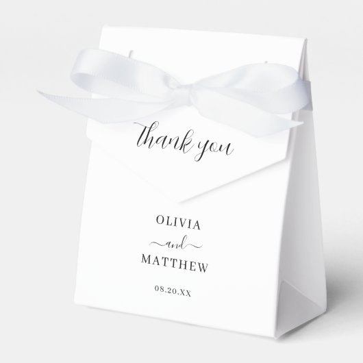 Elegante, klassische Minimalistische Hochzeit Geschenkschachtel (Vorderseite)