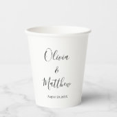 Elegante, klassische Minimalistische Hochzeit Pappbecher (Vorderseite)
