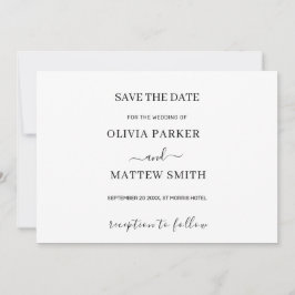 Elegante, klassische Minimalistische Hochzeit Save The Date