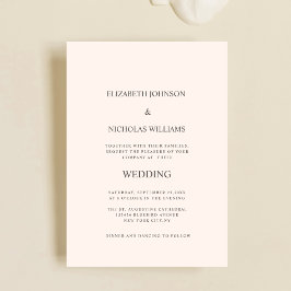 elegante klassische minimalistische Hochzeitseinla Einladung