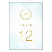 Elegante klassische Minimalistische Monogramm Türk Tischnummer (Rückseite)