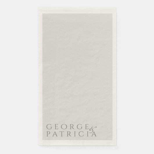 Elegante klassische moderne Typografie Gray Weddin Serviette (Vorderseite)