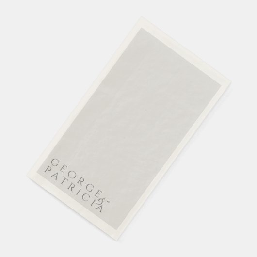 Elegante klassische moderne Typografie Gray Weddin Serviette (Ecke)