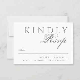 Elegante klassische moderne Typografie White Weddi RSVP Karte