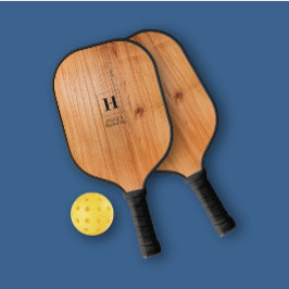 Elegante klassische Monogram Golden Wood Personal Pickleball Schläger