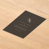 Elegante, klassische, Monogramm, dunkelgraue Hochz Acryleinladungen (Ablage )