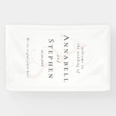 Elegante, klassische, Monogramm, weiße Hochzeit Banner (Horizontal)
