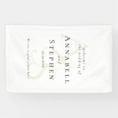 Elegante, klassische, Monogramm, weiße Hochzeit Banner (Horizontal)