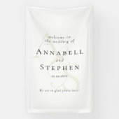 Elegante, klassische, Monogramm, weiße Hochzeit Banner (Vertikal)