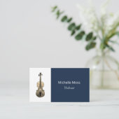 Elegante klassische Musik Violinist Violin Navy Bl Visitenkarte (Stehend Vorderseite)