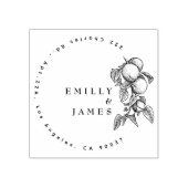 Elegante klassische Orangen Paare Hochzeit Gummistempel (Prägung)