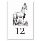 Elegante klassische Pferderennehmung Tischnummer (Rückseite)
