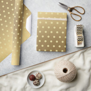 Elegante klassische Polka-Punkte auf Gold Geschenkpapier
