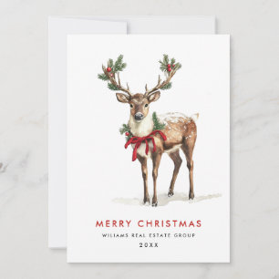 Elegante klassische Rentiere Frohe Weihnachten Unt