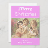 Elegante, klassische Rosa Frohe Weihnachtskarte Feiertagskarte (Vorne/Hinten)