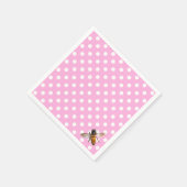 Elegante klassische Rosa-Polla-Dot-Honigbiene Serviette (Ecke)