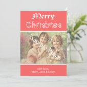 Elegante, klassische rote Weihnachtskarte Feiertagskarte (Stehend Vorderseite)